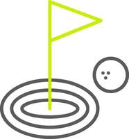 icono de dos colores de línea de golf vector