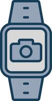 Camera Line Filled Grey Icon vector