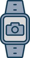 Camera Line Filled Grey Icon vector