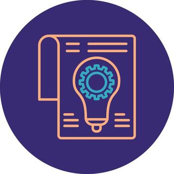 Development Line Two Color Circle Icon vector