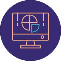 Analytics Line Two Color Circle Icon vector