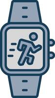 Running Line Filled Grey Icon vector