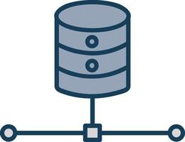 Database Line Filled Grey Icon vector