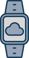 Cloud Connection Line Filled Grey Icon vector