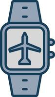 Airplane Mode Line Filled Grey Icon vector