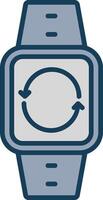 Synchronization Line Filled Grey Icon vector