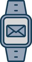 Message Line Filled Grey Icon vector