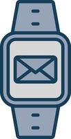 Message Line Filled Grey Icon vector