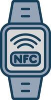 Nfc Line Filled Grey Icon vector