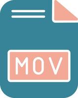 Mov File Glyph Two Color Icon vector