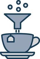 Coffee Filter Line Filled Grey Icon vector