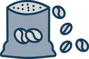 Beans Bag Line Filled Grey Icon vector