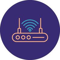 Wifi Router Line Two Color Circle Icon vector