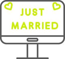 Just Married Line Two Color Icon vector