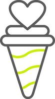 línea de helado icono de dos colores vector