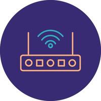 Wifi Router Line Two Color Circle Icon vector