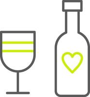 Wine Bottle Line Two Color Icon vector