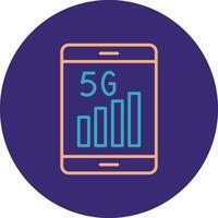 5g Line Two Color Circle Icon vector