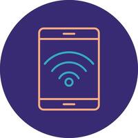 Wifi Line Two Color Circle Icon vector