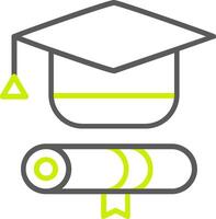 Graduation Line Two Color Icon vector