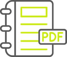 Pdf Line Two Color Icon vector