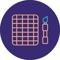 Cutting Mat Line Two Color Circle Icon vector