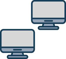 Computers Line Filled Grey Icon vector