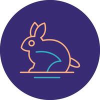 Rabbit Line Two Color Circle Icon vector