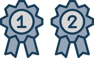 Medals Line Filled Grey Icon vector