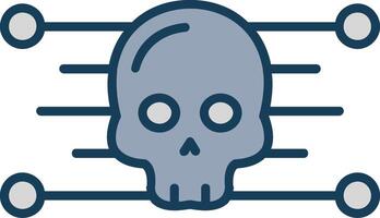 Skull Line Filled Grey Icon vector
