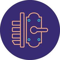 Door Lock Line Two Color Circle Icon vector