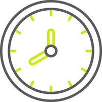 icono de dos colores de la línea de reloj vector