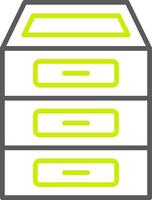 Filing Cabinet Line Two Color Icon vector