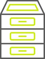 Filing Cabinet Line Two Color Icon vector