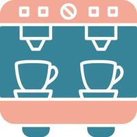 Coffee Machine Glyph Two Color Icon vector