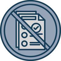 Prohibited Sign Line Filled Grey Icon vector