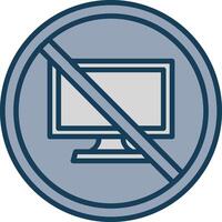 Prohibited Sign Line Filled Grey Icon vector