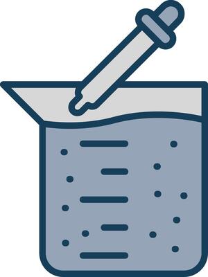 Beaker Line Filled Grey Icon