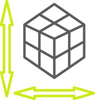 Rubik Line Two Color Icon vector