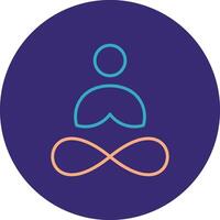 Yoga Line Two Color Circle Icon vector