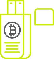 bitcoin conducir línea dos color icono vector