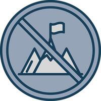 Prohibited Sign Line Filled Grey Icon vector