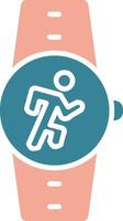 Running Glyph Two Color Icon vector