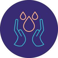 Water Saving Line Two Color Circle Icon vector
