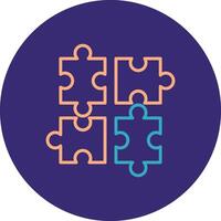 Jigsaw Line Two Color Circle Icon vector