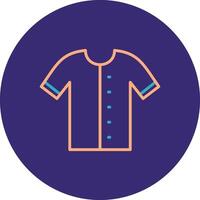 camisa línea dos color circulo icono vector