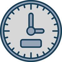 reloj línea lleno gris icono vector