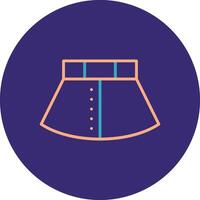 Skirt Line Two Color Circle Icon vector