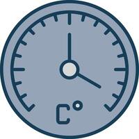 termómetro línea lleno gris icono vector