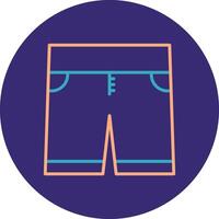 pantalones cortos línea dos color circulo icono vector